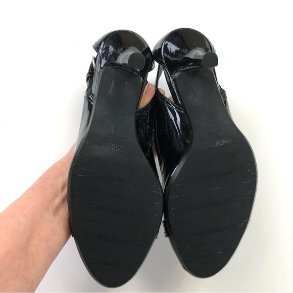 STUART Weitzman patent heels patent pumps with buckle and cutout detail Size 8.5 - Picture 7 of 11